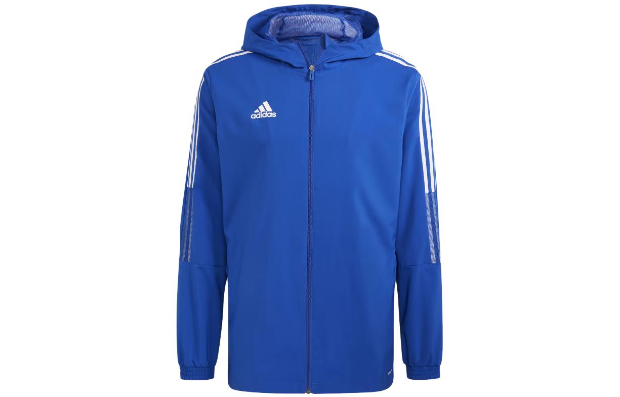 adidas Tiro 24 Blue Hooded Zip-Up Long Sleeve Sports Jacket GP4963