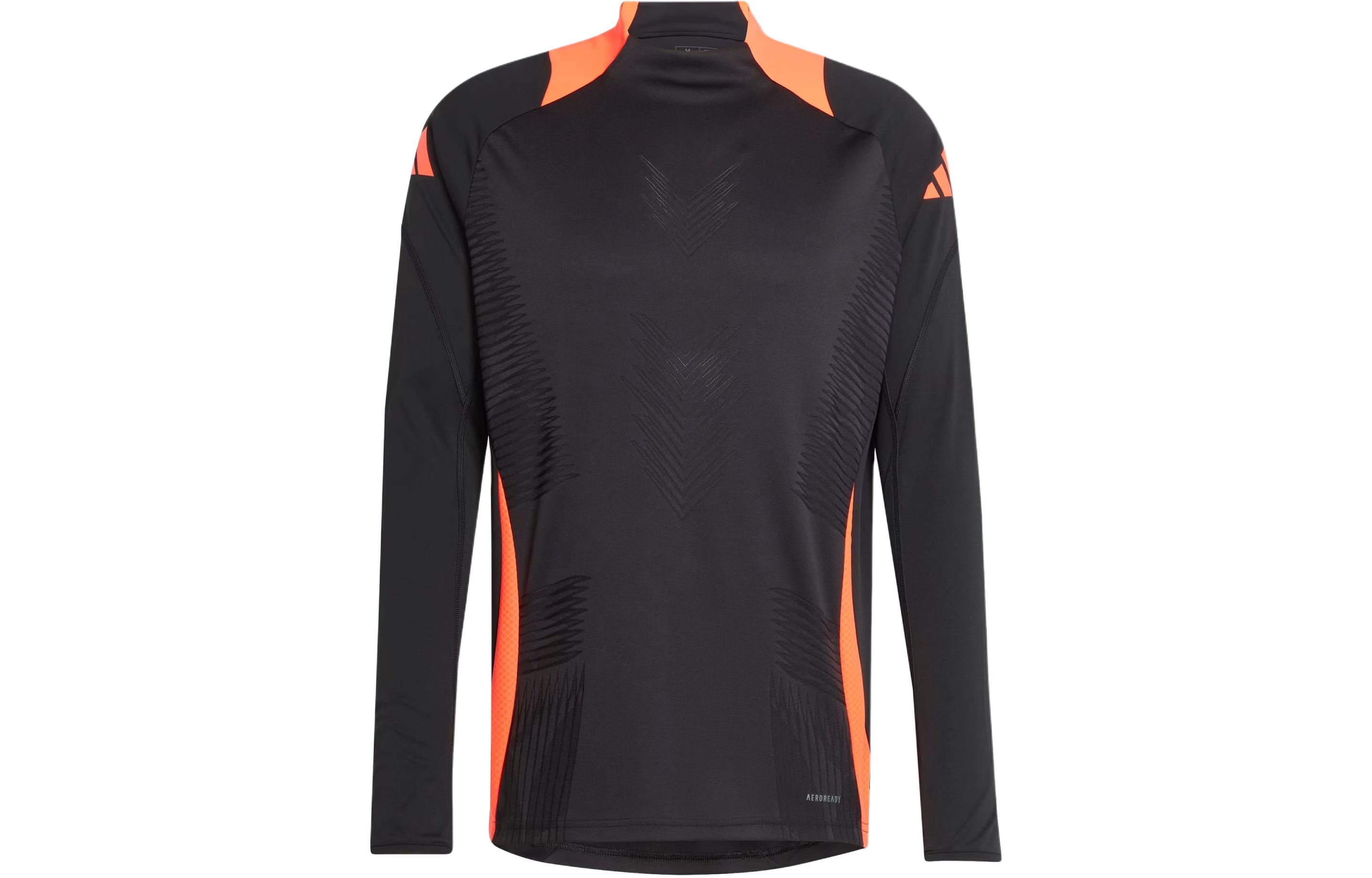 adidas Tiro 24 Pro Black Long-Sleeve Soccer Training Top Logo Design IP1867