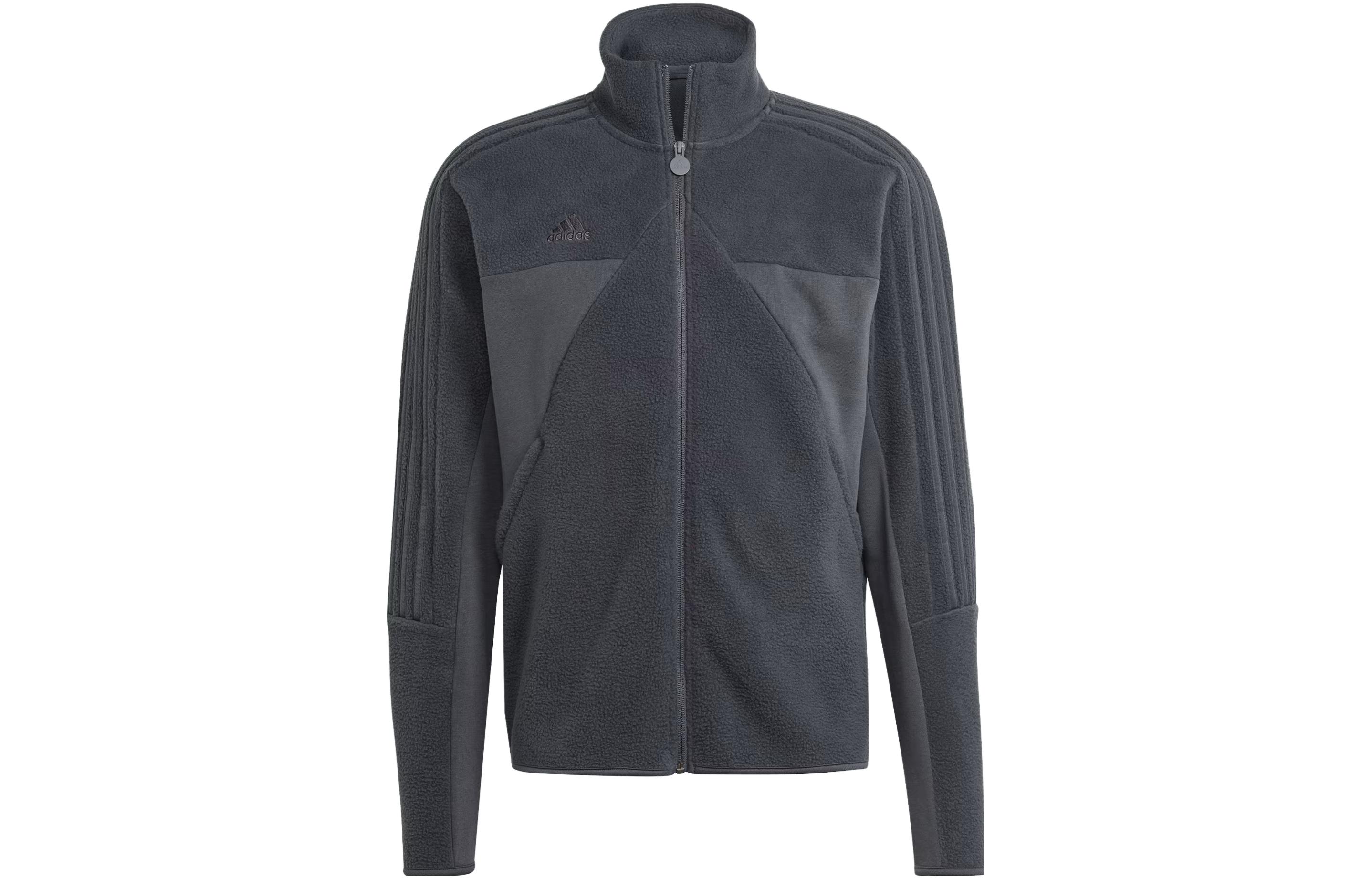 adidas Tiro Fleece Track Top Carbon Black Jacket with Logo IA3062