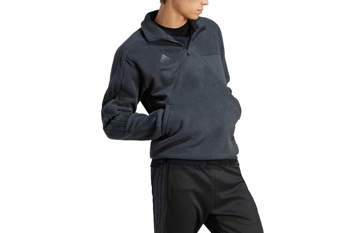 adidas Tiro Half-Zip Fleece Sweatshirt Jacket Gray IA3060