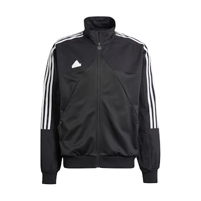 adidas Tiro Material Mix Track Jacket Black Retro Sports Full-Zip Jacket IP3780