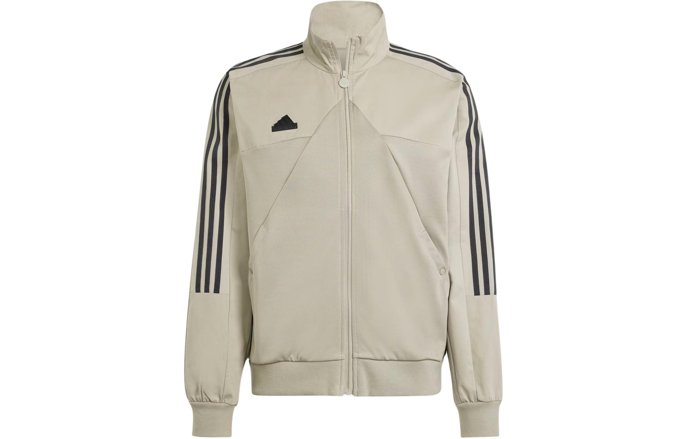 adidas Tiro Material Mix Track Jacket Khaki Full-Zip Striped Jacket IS1506