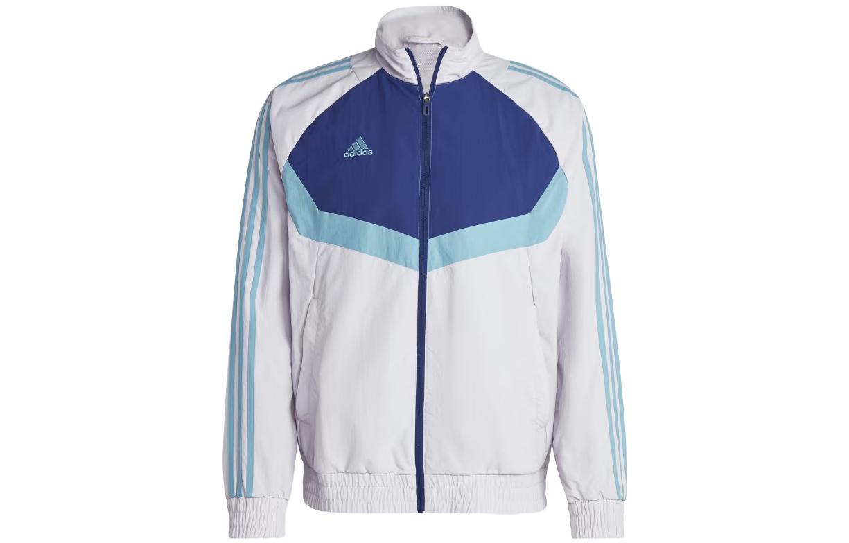 adidas Tiro Woven Jacket Colorblock High Neck Zip Silver Jacket HS7491