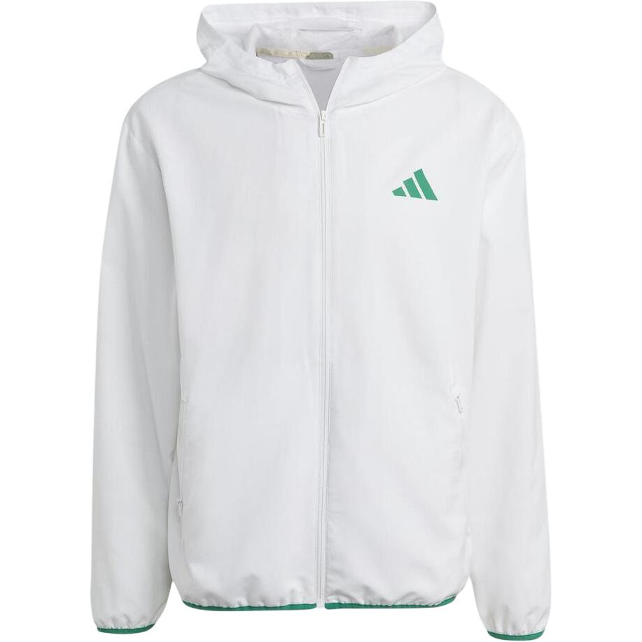 adidas TR-ES+ BL Lig White Training Jacket with Moisture-Wicking Hood IB8146
