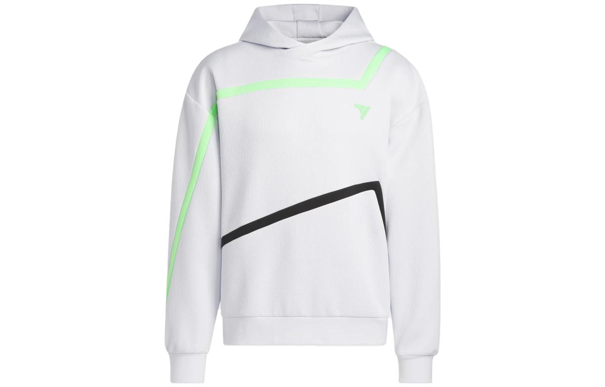 adidas Trae HC Hoodie Colorblock Logo Print Grey Pullover IA1285