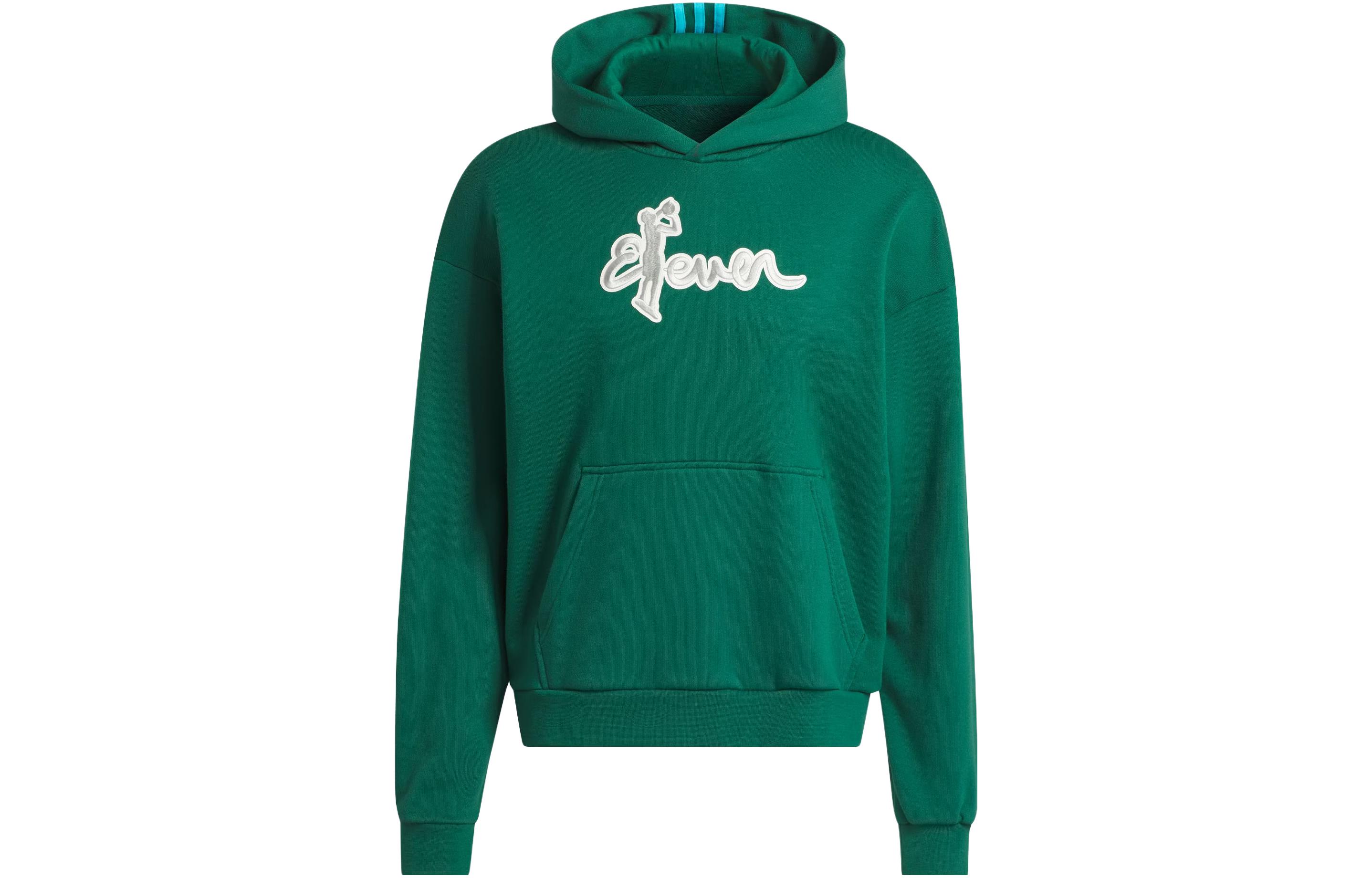 adidas Trae Hoodie Green Basketball Pullover with Letter Prints IL1620