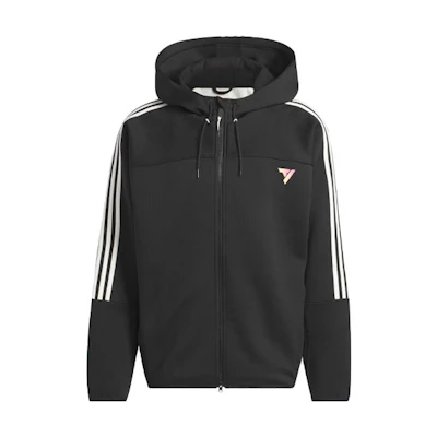 adidas Trae Tech Jacket Black Three-Stripe Colorblock Hoodie IL1617