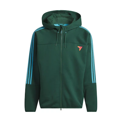 adidas Trae Tech Jacket Green Hoodie – 3-Stripes Colorblock Design IL1618