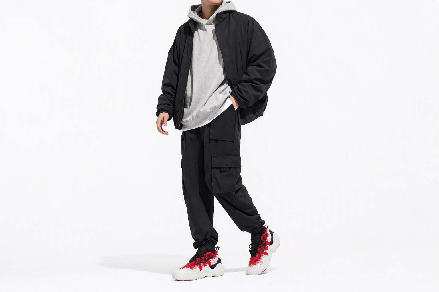 Order adidas Trae Young 3 減震耐磨 中幫 籃球鞋 男女同款 黑白紅