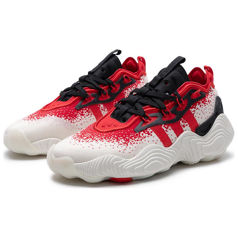 Shop adidas Trae Young 3 減震耐磨 中幫 籃球鞋 男女同款 黑白紅