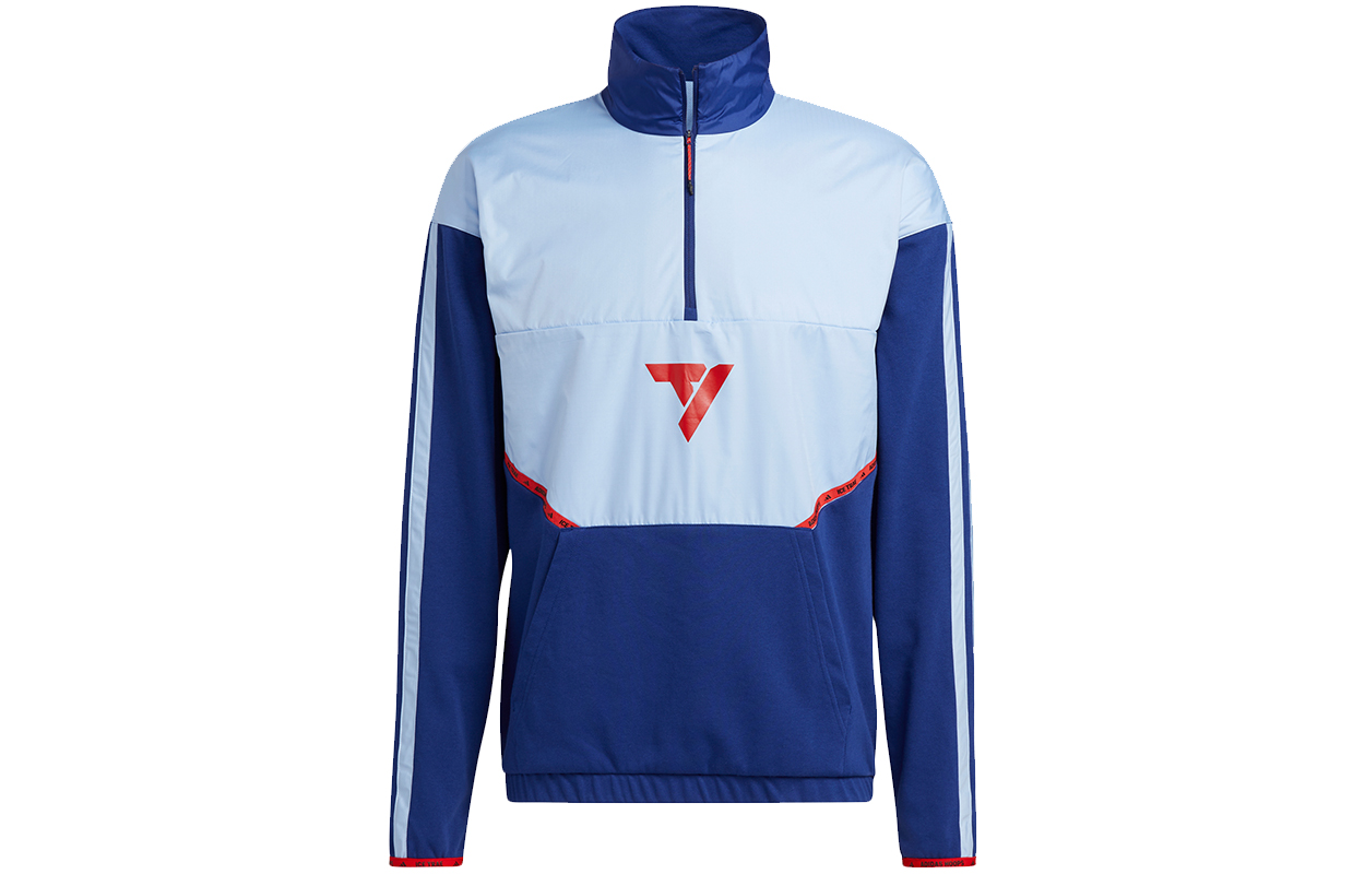 adidas Trae Young Striped Retro Basketball Jacket Sky Blue H43760