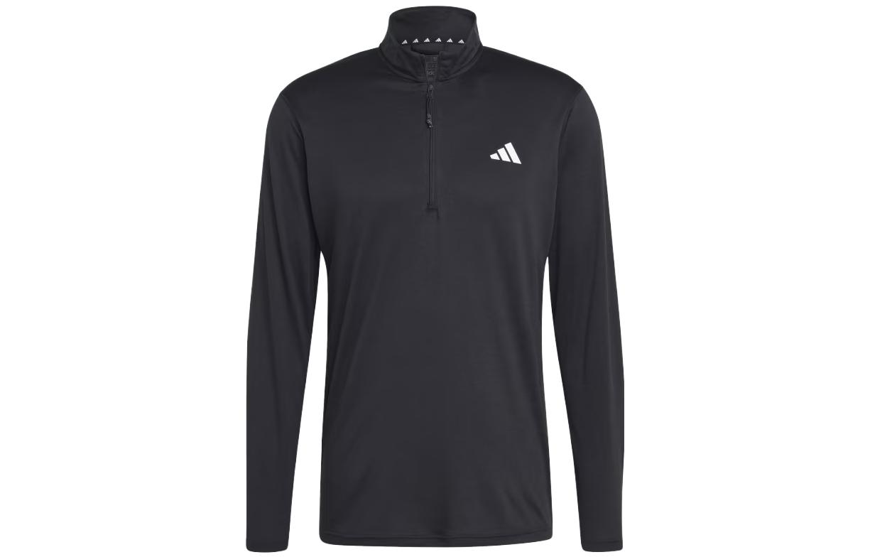 adidas Train Essentials 1/4-Zip Long Sleeve Sweatshirt Black with 3-Stripes Logo IJ9617