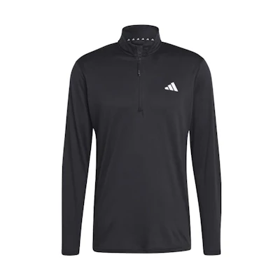 adidas Train Essentials 1/4-Zip Long Sleeve Sweatshirt Black with 3-Stripes Logo IJ9617