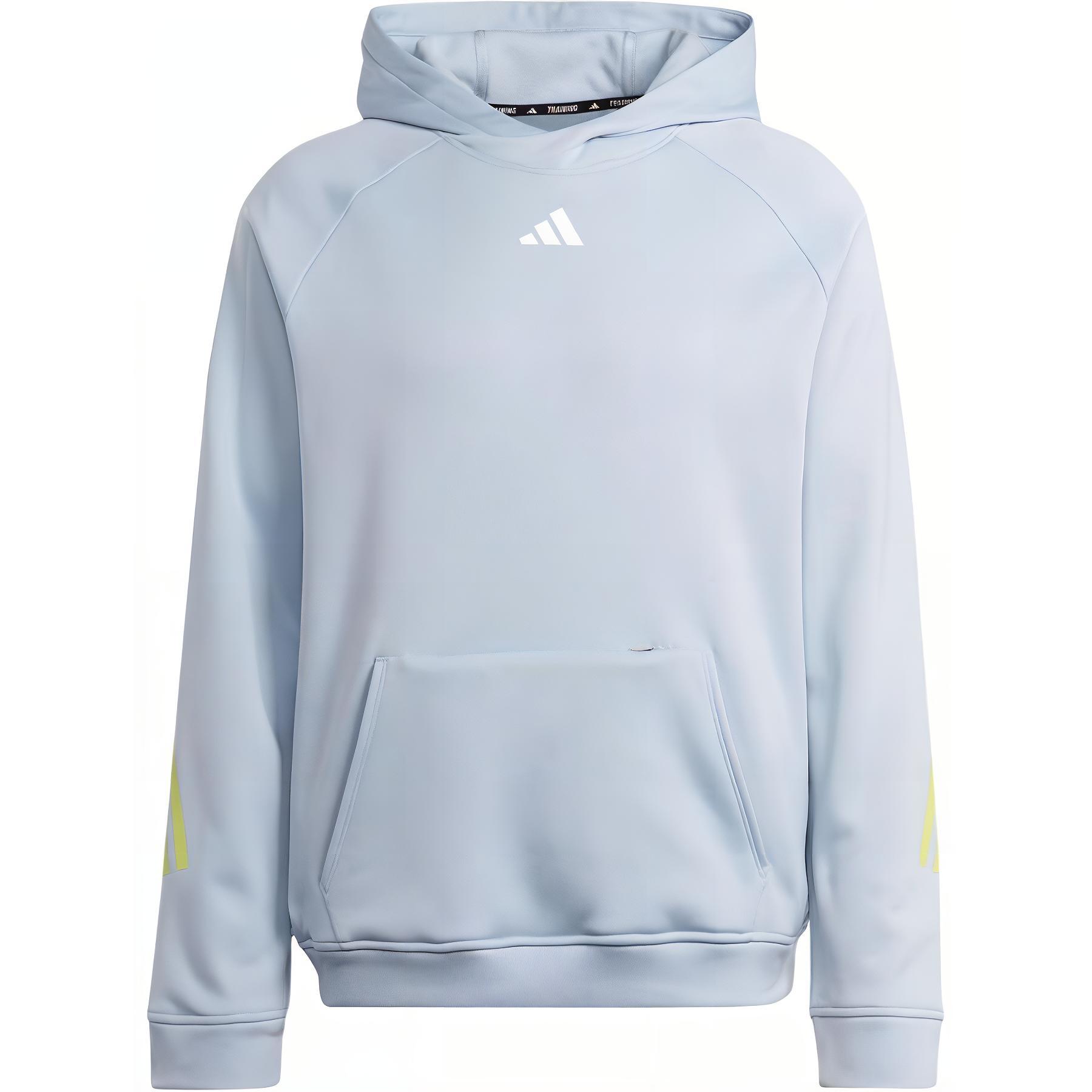 adidas Train Icons 3-Stripes Logo Raglan Hoodie Blue - IJ8117