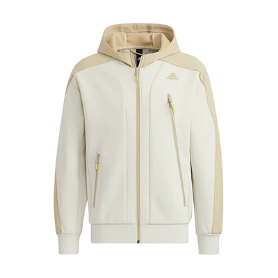 adidas Training Logo Two-Tone Hooded Jacket Men’s Off-White H39238
