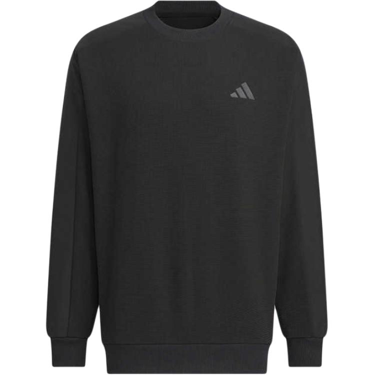 adidas Transitional Fleece Crewneck Sweatshirt Black Comfortable & Stylish JX1792