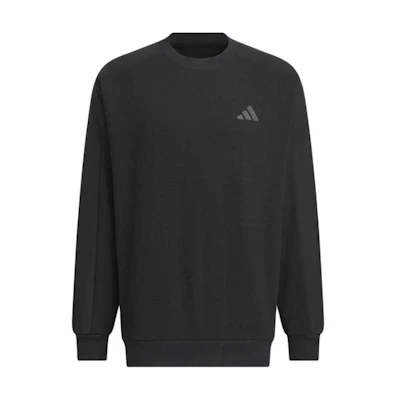 adidas Transitional Fleece Crewneck Sweatshirt Black Comfortable & Stylish JX1792