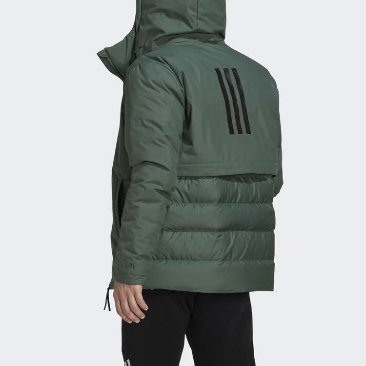 Shop adidas TRAVEER Cold.Rdy  Green Waterproof Hooded Parka Down Jacket. HG6014