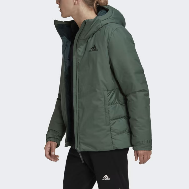 Details for adidas TRAVEER Cold.Rdy  Green Waterproof Hooded Parka Down Jacket. HG6014