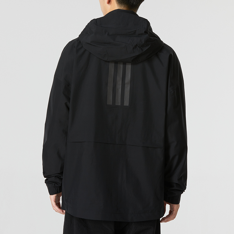 Purchase adidas Traveer RR J 黑色連帽外套 休閒編織標誌條紋 HG6016