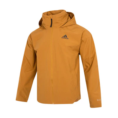 adidas Traveer RR J Yellow Hooded Logo Stripe Jacket for Men HG6013