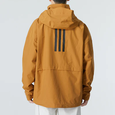 adidas Traveer RR J Yellow Hooded Logo Stripe Jacket for Men HG6013 Purchase adidas Traveer RR J Yellow Hooded Logo Stripe Jacket for Men HG6013