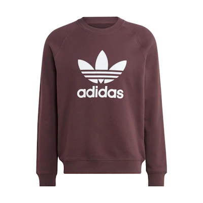 adidas Trefoil Adicolor Classics Logo Print Crewneck Sweatshirt Brown () II5759