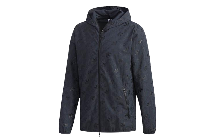 adidas Trefoil All-Over Logo Hoodie Jacket Night Sky Gray () EB4071