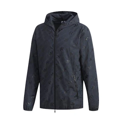 adidas Trefoil All-Over Logo Hoodie Jacket Night Sky Gray () EB4071