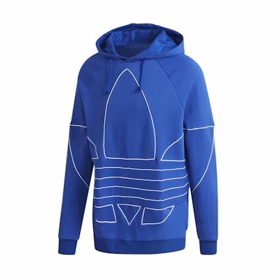 adidas Trefoil Big Outline Hoodie Blue Printed Long-Sleeve Pullover GE0822