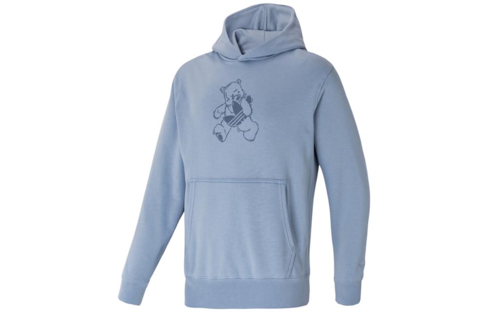 adidas Trefoil Cartoon Bear Hoodie Pullover Unisex Light Blue HJ7821