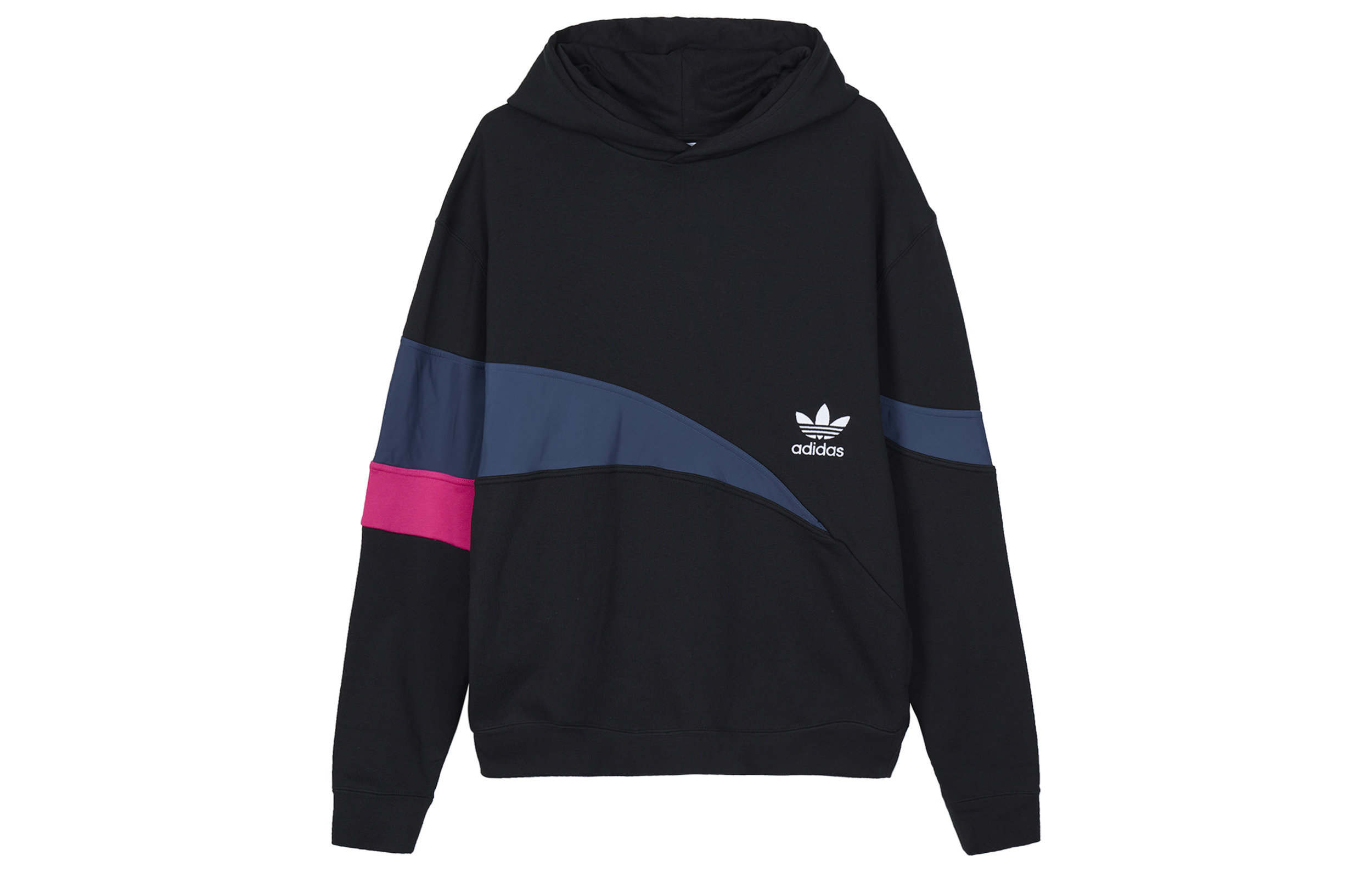 adidas Trefoil Colorblock Logo Hoodie Black H46695