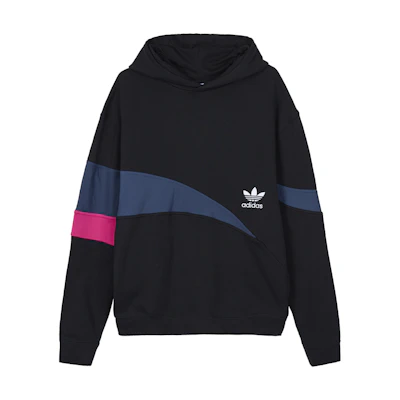 adidas Trefoil Colorblock Logo Hoodie Black H46695