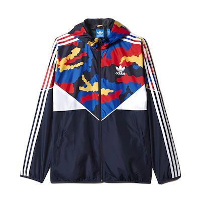 adidas Trefoil Colorblock Logo Hoodie Jacket Blue AZ3995