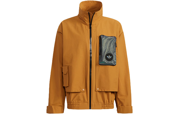 adidas Trefoil Colorblock Pocket Vintage Sports Outdoor Jacket Brown Men’s H58070