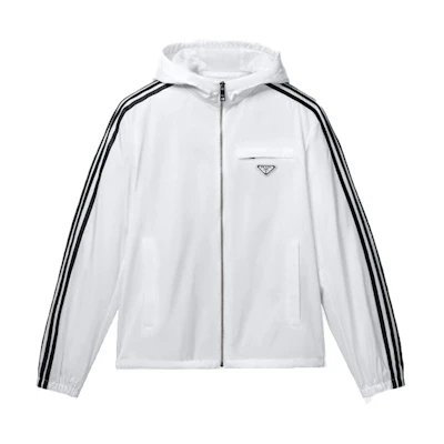 adidas Trefoil Colorblock Striped Zip Hoodie Jacket Unisex White HN6509