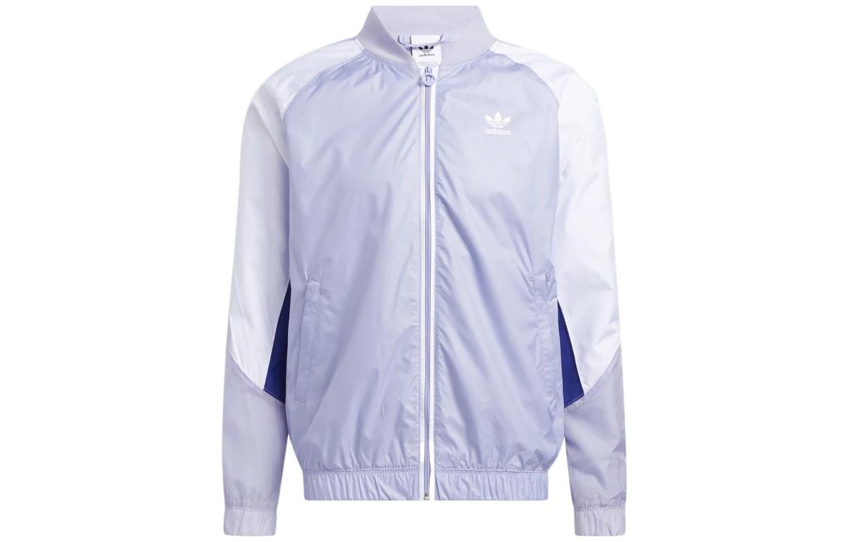 Buy 阿迪达斯三叶草双色拼接风衣夹克 - 粉紫色 HC2097