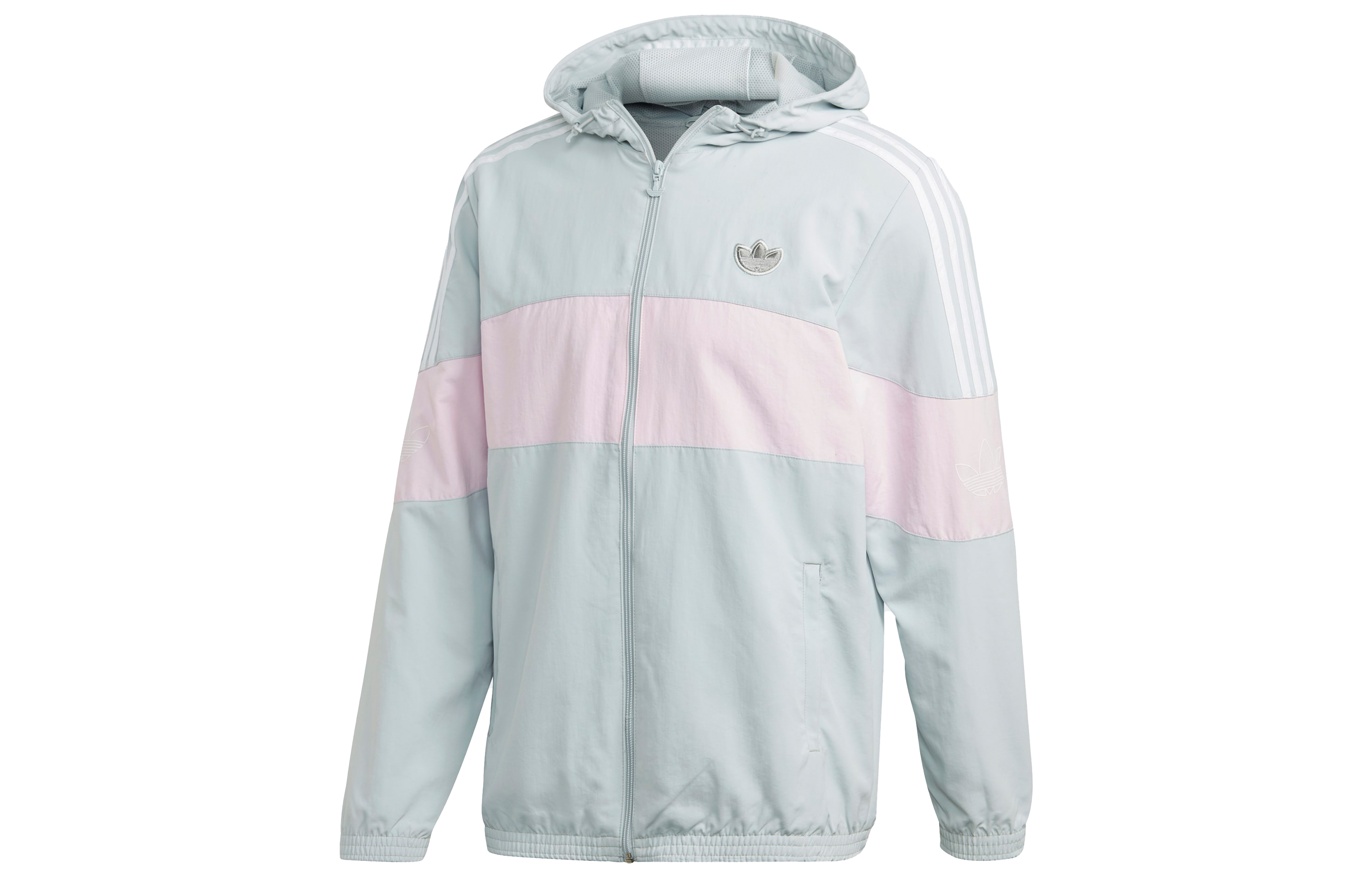 adidas Trefoil Colorblock Windbreaker Jacket Men’s - Clear Gray FM3891