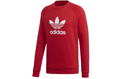 adidas Trefoil Crew Red Long Sleeve Sweatshirt DX3615