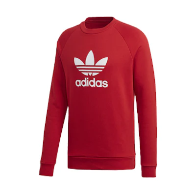 adidas Trefoil Crew Red Long Sleeve Sweatshirt DX3615