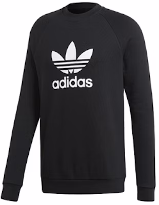 adidas Trefoil Crewneck Logo Sweatshirt Black Casual CW1235 Buy adidas Trefoil Crewneck Logo Sweatshirt Black Casual CW1235