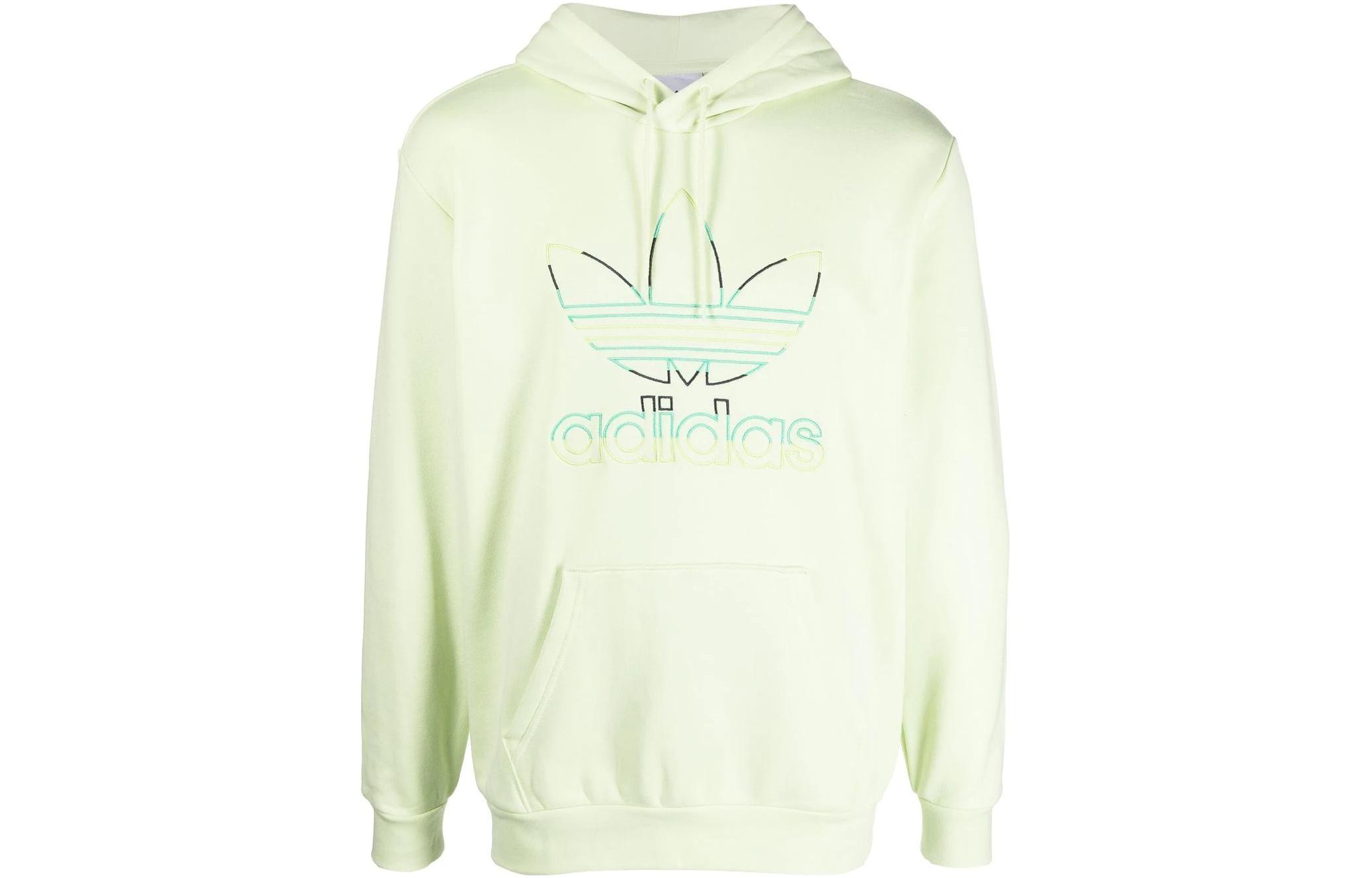 adidas Trefoil Embroidered Logo Pullover Hoodie Green - HC7156