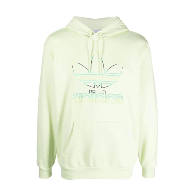 adidas Trefoil Embroidered Logo Pullover Hoodie Green - HC7156