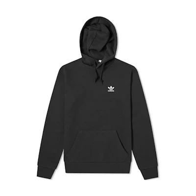 adidas Trefoil Essential Black Hoodie Casual Pullover Sweatshirt FM9956