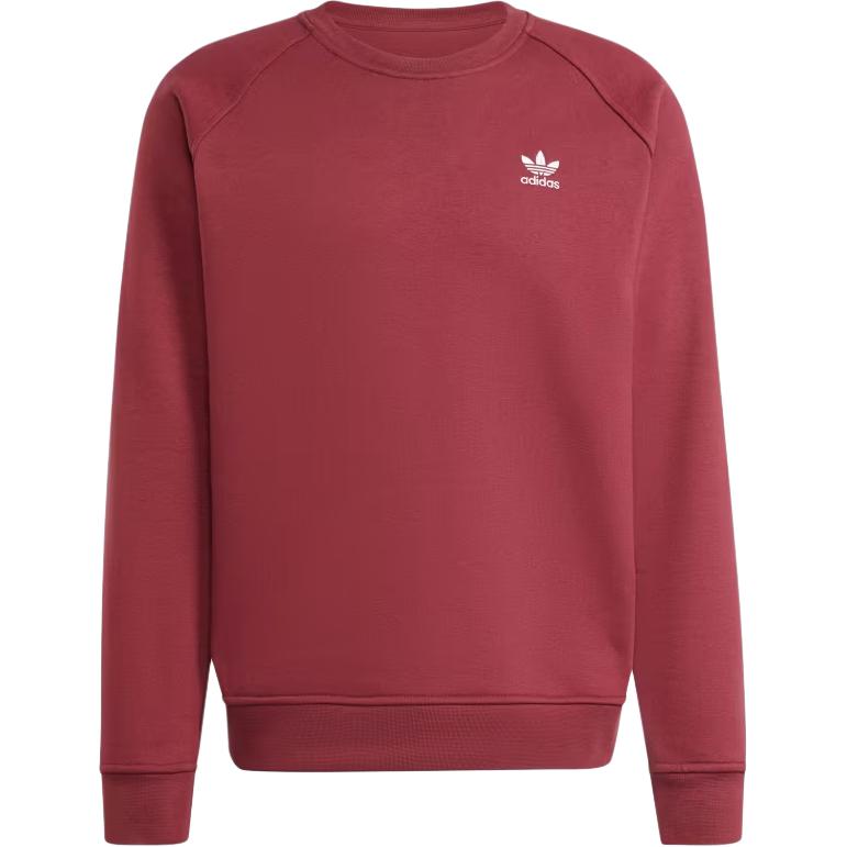 adidas Trefoil Essentials Crew Sweatshirt Shadow Red Casual Pullover JW4191