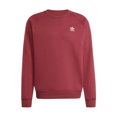 adidas Trefoil Essentials Crew Sweatshirt Shadow Red Casual Pullover JW4191