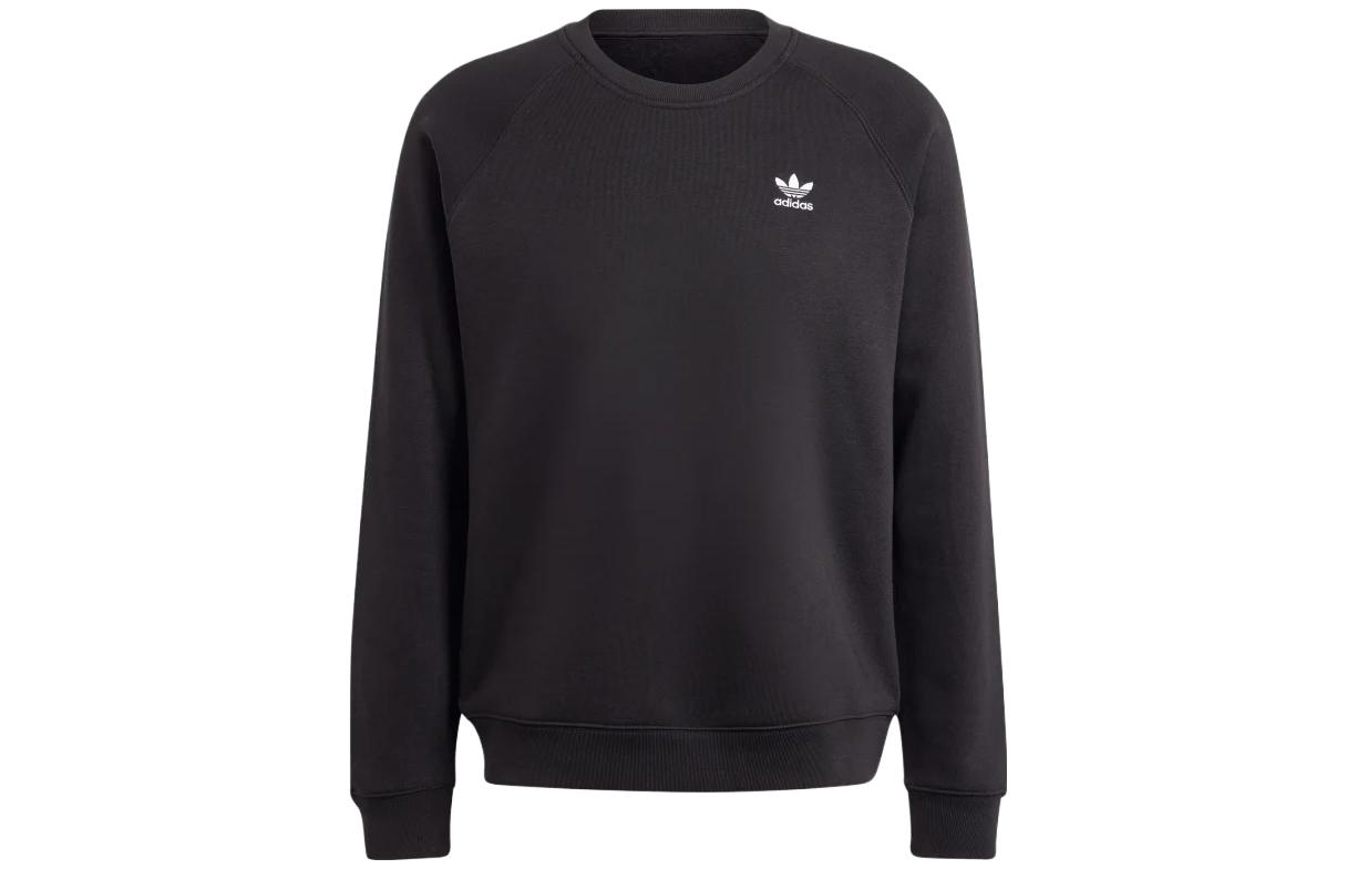 adidas Trefoil Essentials Crewneck Black Logo Sweatshirt IM4532