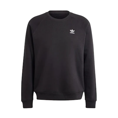 adidas Trefoil Essentials Crewneck Black Logo Sweatshirt IM4532