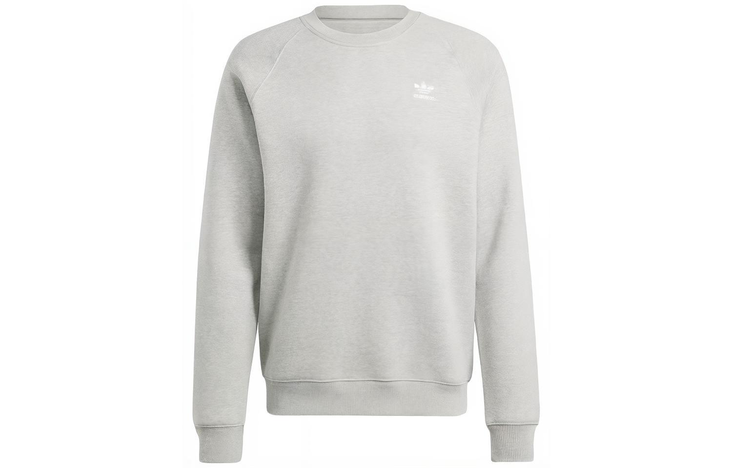 adidas Trefoil Essentials Crewneck Grey Heather Logo Sweatshirt - IM4537