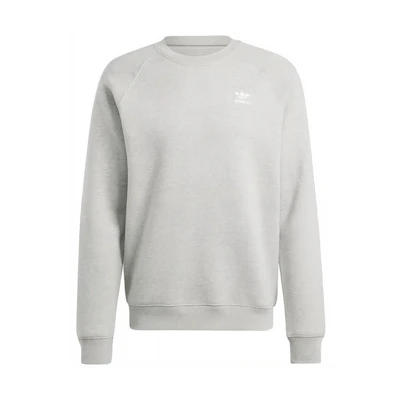 adidas Trefoil Essentials Crewneck Grey Heather Logo Sweatshirt - IM4537